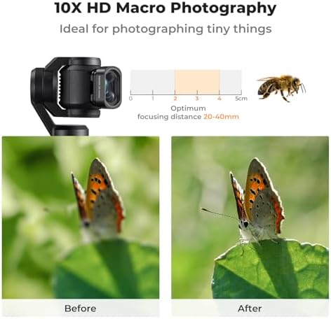 K&F Concept 10X Macro Lens Compatible with DJI Osmo Pocket 3, Close Up Filter HD Macro Photography Lens, Magnetic Attach/Multi-Coated/Optical Glass - Image 4