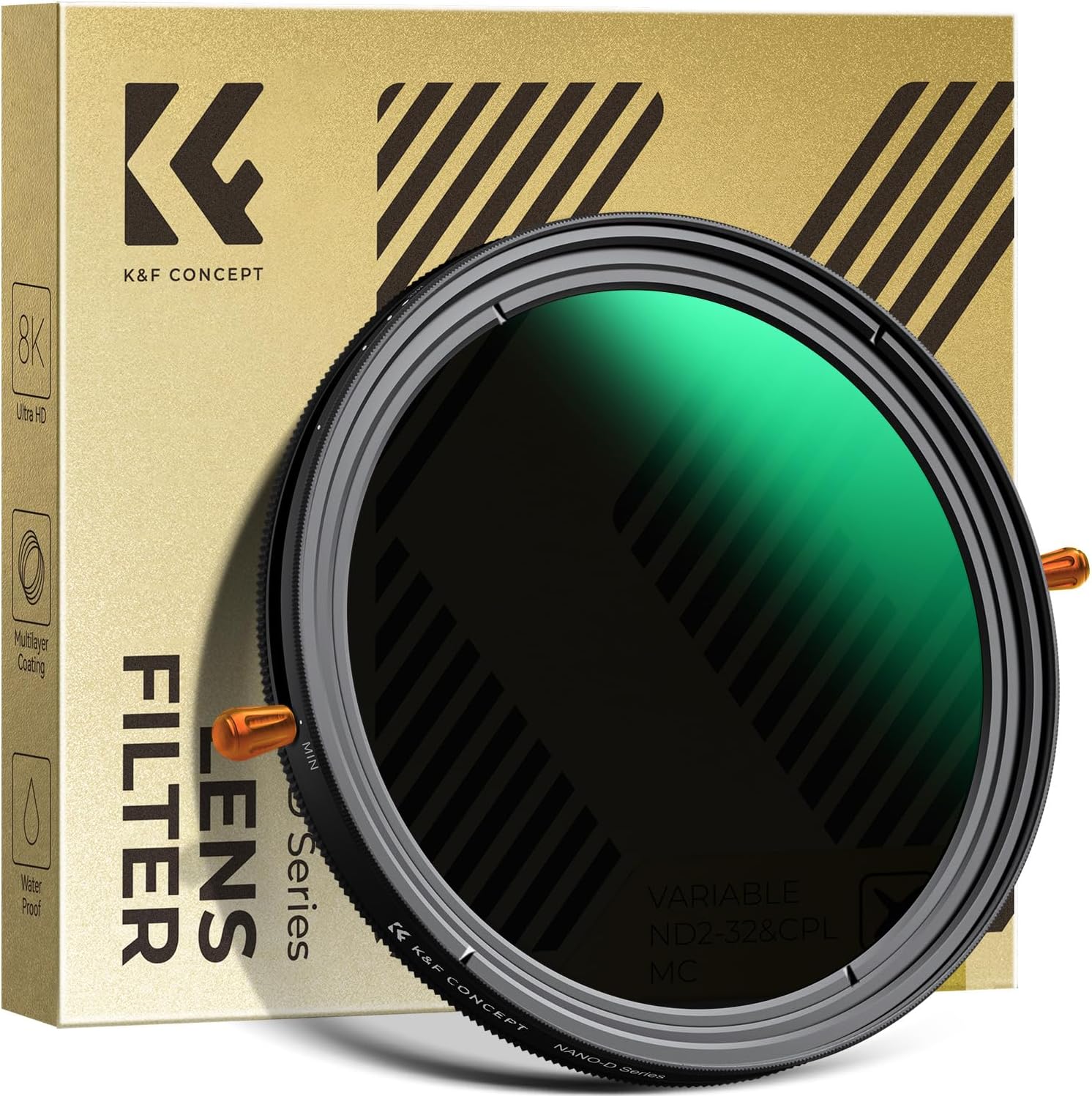K&F CONCEPT 67mm Variable Fader ND2-32 ND Filter and CPL Circular Polarizing Lens Filter in 1 for Camera Lens Waterproof Neutral Density Polarizer Filter (Nano-D Series) - Image 9