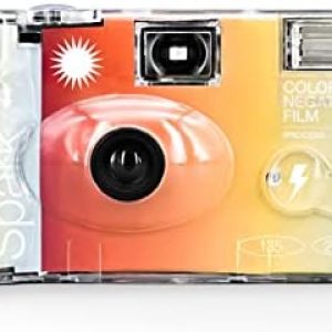 RETO Amber Spark 35mm Disposable Film Camera 27exp, Color Negative Film, Focus Free, Easy to Use, Built in Flash, Single Use (Film and Battery Included)