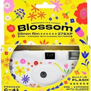 Retocolor Blossom 400 35mm Disposable Film Camera 27EXP, ISO400, Color Negative Film, Focus Free, Easy to Use, Built in Flash, Single Use (Film and Battery Included) (Blossom)